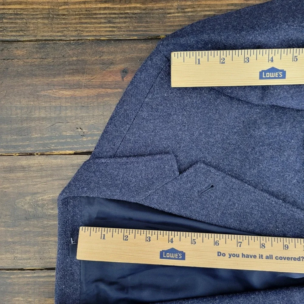 J.Crew Men's Tweed Sport Coat Blazer Two‎ Button Twill Navy Wool Blend 44R